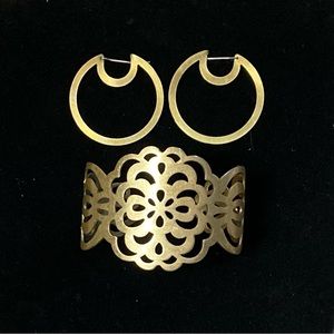 Betsy and Ida Bombona Hoop and Brass Cuff